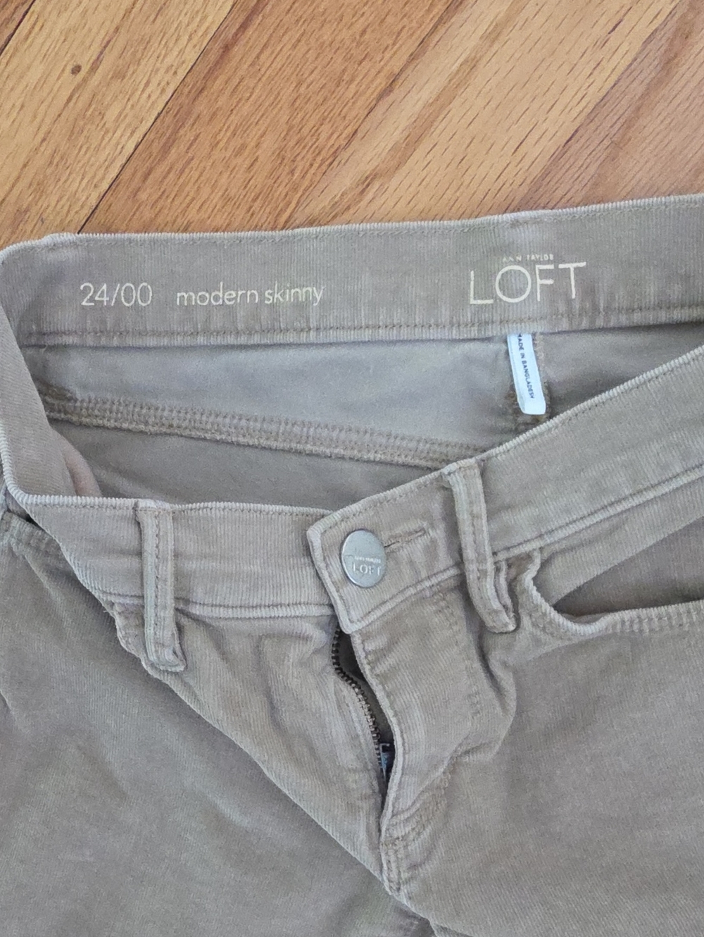 LOFT Modern Skinny Corduroy Pants in Taupe